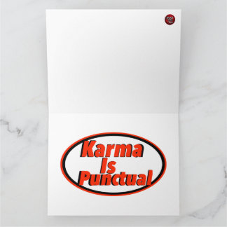 Carte De Remerciements CARTE: Karma est ponctuel Impression de nouveauté