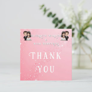 Carte De Remerciements "Cartes d'invitation de mariage rose clair caprici