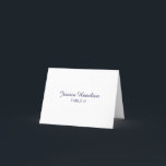 Carte De Remerciements Carton de placement à écriture bleu marine avec ch<br><div class="desc">Une simple carte de table calligraphiée chic avec choix de repas. Idéal pour les mariages,  les fêtes de fiançailles ou toute autre occasion spéciale. Je propose un service de personnalisation. Si vous avez des questions ou des demandes spéciales,  n'hésitez pas à me contacter via le chat.</div>