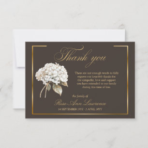 Carte De Remerciements Carton de remerciement élégant Hydrangea blanc cad