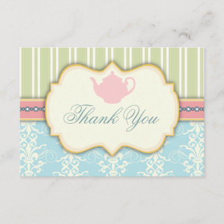 Carte De Remerciements Carton d'invitation chic damassé et rayé pour une