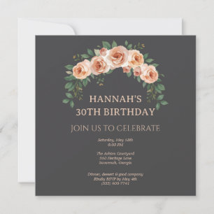 Carte De Remerciements Carton d'invitation d'anniversaire avec arche flor
