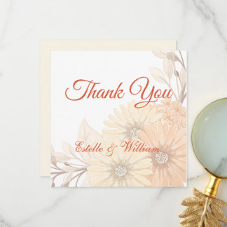 Carte De Remerciements Carton d'invitation de mariage à motif floral past