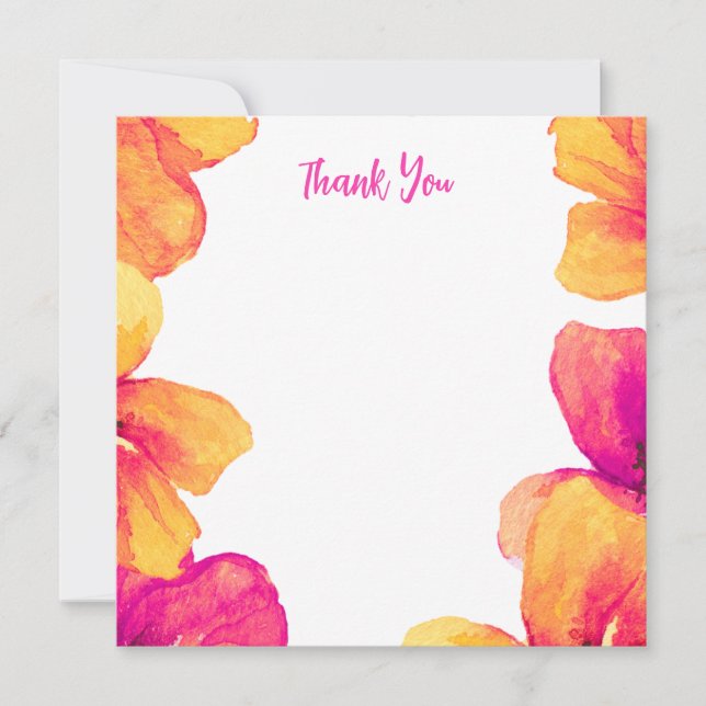 Carte De Remerciements Carton d'invitation de mariage floral à l'hibiscus (Devant)