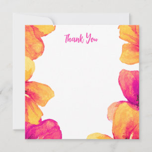 Carte De Remerciements Carton d'invitation de mariage floral à l'hibiscus