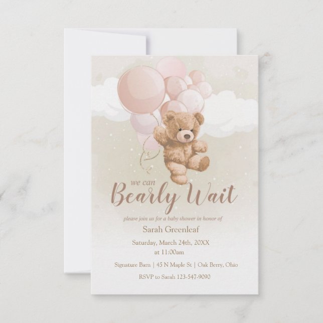 Carte De Remerciements Carton d'invitation On Peut à Peine Attendre (Devant)