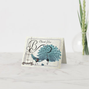 Carte De Remerciements Cartons d'invitation de mariage à cage à oiseaux P