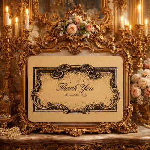 Carte De Remerciements Cartouche de style baroque rococo