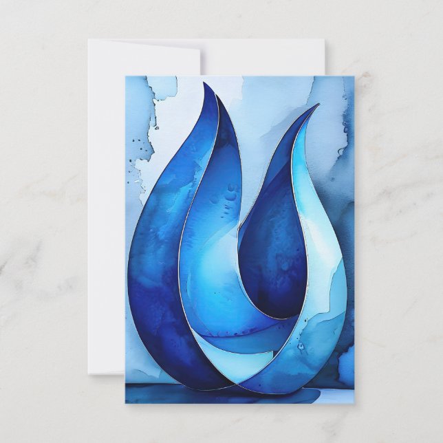 Carte De Remerciements Cascade bleue Abstraite (Devant)