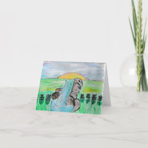 Carte De Remerciements Cascade et fleurs de lavande