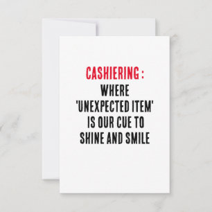 Carte De Remerciements Cashiering Là où "l'objet inattendu" est notre sig
