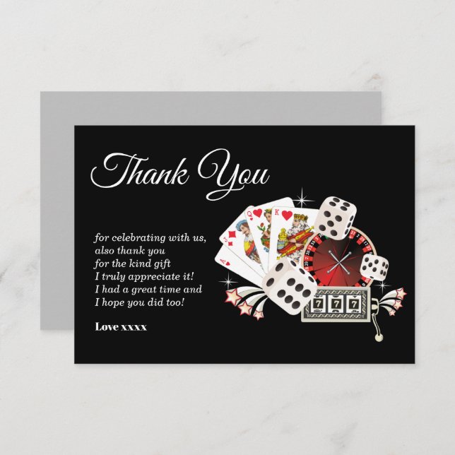 carte de remerciements casino (Devant / Derrière)