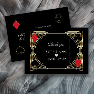 Carte De Remerciements Casino Gold Black Art Déco Roaring Mariage des ann
