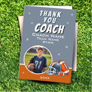 Carte De Remerciements Casque de ballon de football dessin animé Photo de