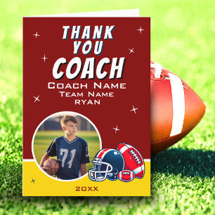 Carte De Remerciements Casque de ballon de football Dessin animé Photo de