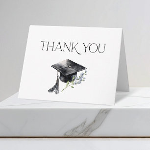 Carte De Remerciements Casquette de remise des diplômes minimaliste moder
