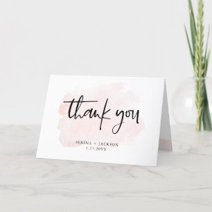 Carte De Remerciements Casual Script   Mariage minimaliste de vidage