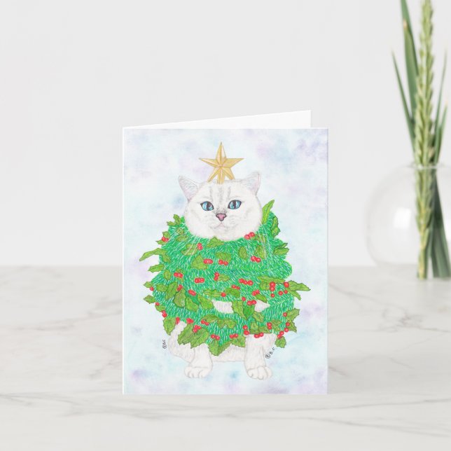 CARTE DE REMERCIEMENTS CAT CHRISTMAS (Devant)