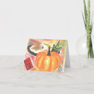 Carte De Remerciements Cat Halloween