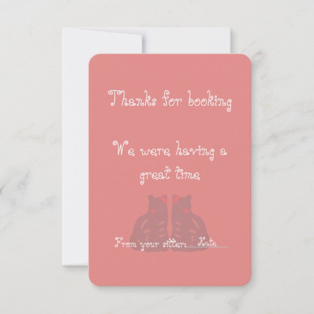 Carte De Remerciements Cat/Pet Sitter's Thank You Card (Devant)