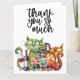 Carte De Remerciements Cat Purr Parfaitement Quirky Cat Party