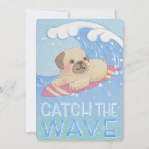 Carte De Remerciements Catch the Wave : Carlin Surfer Illustration