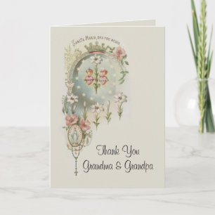 Carte De Remerciements Catholic First Holy Communion RosaryThank You