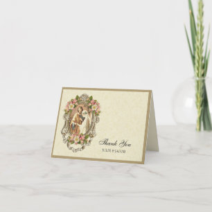 Carte De Remerciements Catholic Wedding Vintage Cherry Blossoms Religious