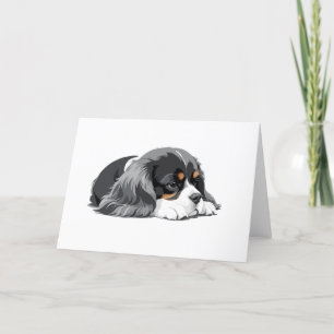 Carte De Remerciements Cavalier King Charles Adorable Animal Dormir Amusa