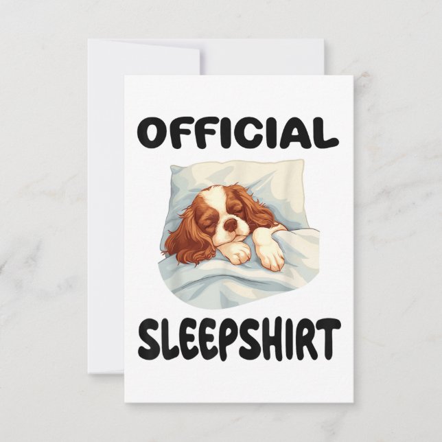 Carte De Remerciements Cavalier King Charles Spaniel Chien Dormir officie (Devant)