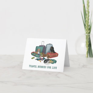Carte De Remerciements Cavalier King Charles Spaniel Design de voyage