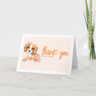 Carte De Remerciements Cavalier King Charles Spaniel Peach Chien Annivers
