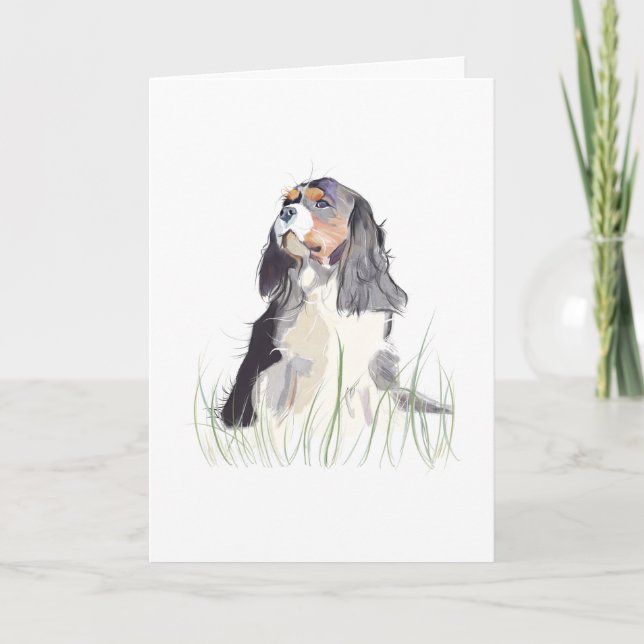 Carte De Remerciements Cavalier King en Adorable (Devant)