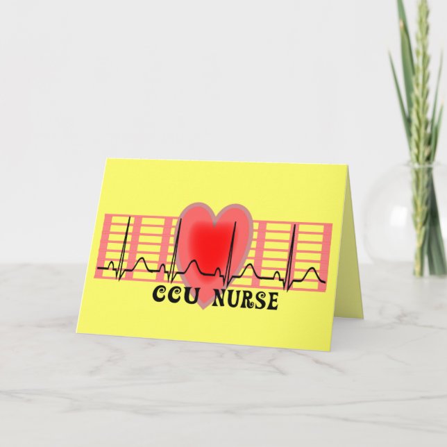 Carte De Remerciements CCU Nurse Cadeau Ekg papier et conception cardiaqu (Devant)