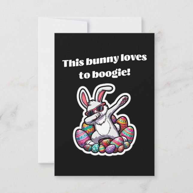 Carte De Remerciements Ce lapin adore faire du bogie ! (Devant)
