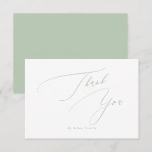 Carte De Remerciements Celadon Vert do-it-yourself couleurs Luxe Script M