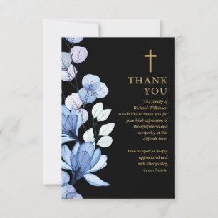 Carte De Remerciements Célébration chrétienne de la vie funéraire florale