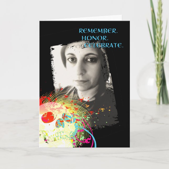 Carte De Remerciements célébration commémorative de dia de los muertos : (Devant)