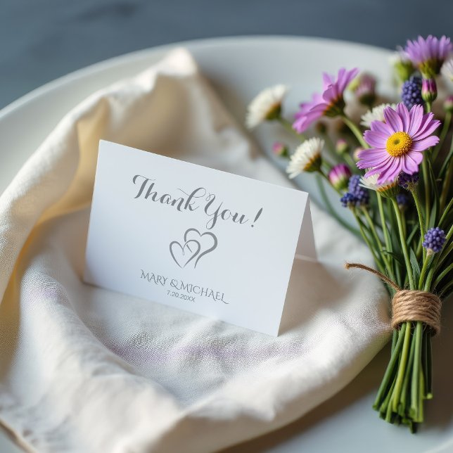 Carte De Remerciements Célébration de 25 ans avec des cœurs (Créateur téléchargé)