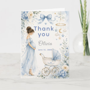 Carte De Remerciements Célébration de Baby Shower Bleu