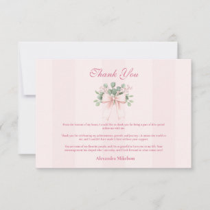 Carte De Remerciements Célébration de la Grad Bow rose