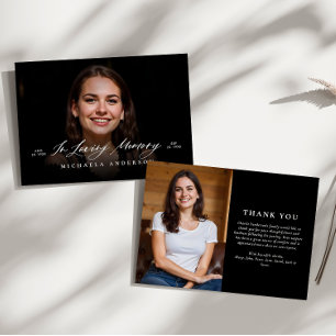Carte De Remerciements Célébration de la Mémoire Affectueuse de la Vie/Fu