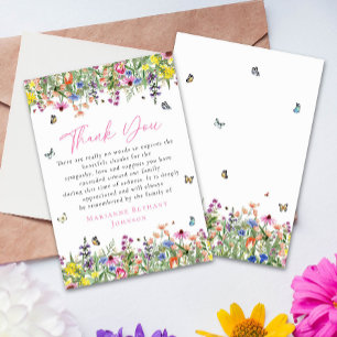 Carte De Remerciements Célébration de la vie au Mémorial Floral