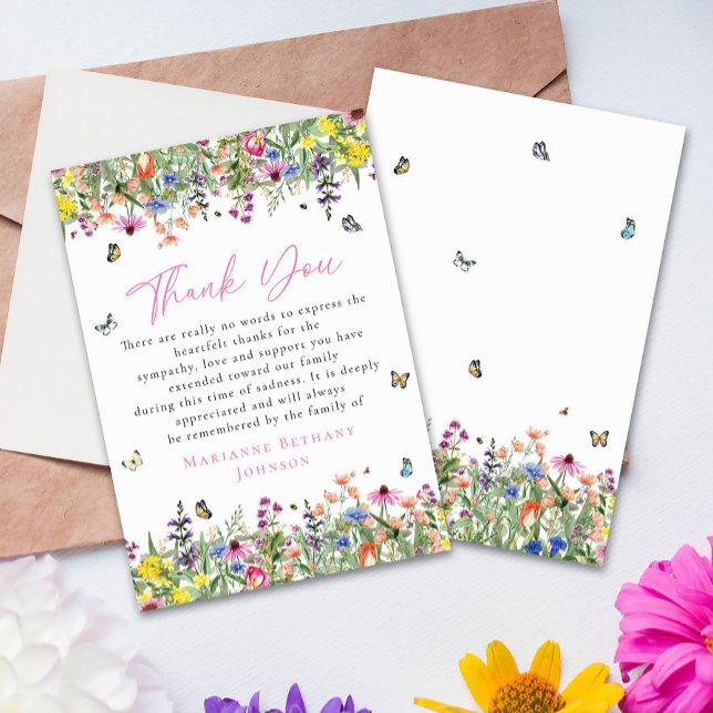 Carte De Remerciements Célébration de la vie au Mémorial Floral (Créateur téléchargé)