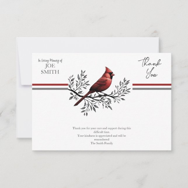 Carte De Remerciements Célébration de la vie au Mémorial funéraire du car (Devant)