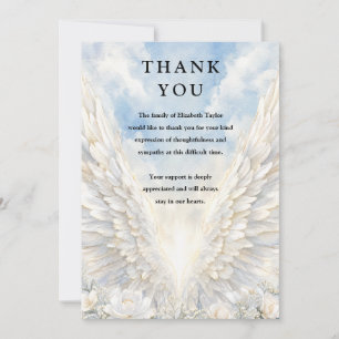 Carte De Remerciements Célébration de la vie aux ailes d'ange à l'aquarel