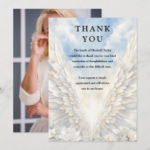 Carte De Remerciements Célébration de la vie avec des ailes d'ange, photo
