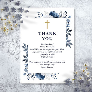 Carte De Remerciements Célébration de la vie funéraire chrétienne florale