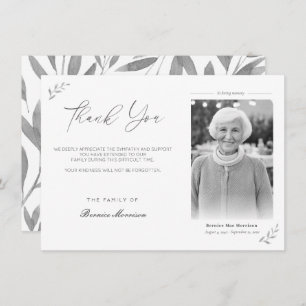 Carte De Remerciements Célébration de la vie funéraire Photo florale