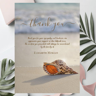 Carte De Remerciements Célébration de la vie photo de coquillage d'océan 